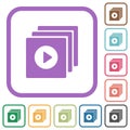 Play files solid simple icons Royalty Free Stock Photo