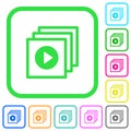 Play files vivid colored flat icons icons