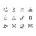 Play and game icon simple symbols set. Contains icon computer, board, intellectual, gambling card games, joystick, dice