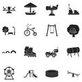 Play garden set icons in black style. Big collection play garden vector symbol stock illustration Royalty Free Stock Photo