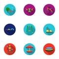 Play garden set icons in flat style. Big collection of play garden vector symbol Royalty Free Stock Photo