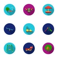 Play garden set icons in flat style. Big collection of play garden vector symbol stock illustration Royalty Free Stock Photo