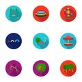 Play garden set icons in flat style. Big collection of play garden vector symbol stock illustration Royalty Free Stock Photo