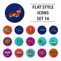 Play garden set icons in flat style. Big collection play garden vector symbol stock illustration Royalty Free Stock Photo