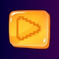 Play glossy ui button with pixelated icon Royalty Free Stock Photo