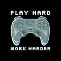 Play Hard, Work Harder, Motivational Typography Quote Design