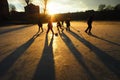 Play hockey with your parents or with friends Royalty Free Stock Photo