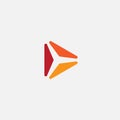 Play icon. Abstract triangle button. Orange gradient sImple flat abstract logo template. Modern emblem idea. Logotype Royalty Free Stock Photo