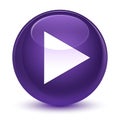 Play icon glassy purple round button Royalty Free Stock Photo