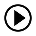 Play icon, media play symbol, player button for start or next symbol Royalty Free Stock Photo