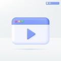 Play icon symbols. music button, play video or audio, streaming, multimedia concept. 3D vector isolated illustration design. Royalty Free Stock Photo