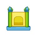 play inflatable castle cartoon vector illustration Royalty Free Stock Photo