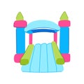 play inflatable castle cartoon vector illustration Royalty Free Stock Photo