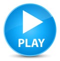 Play elegant cyan blue round button