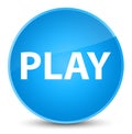 Play elegant cyan blue round button