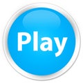 Play premium cyan blue round button