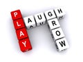 Play, Laugh, Grow spelled with blocks