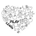 Play Learn and grow together Vector image Royalty Free Stock Photo