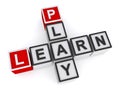 Play learn word block on white Royalty Free Stock Photo