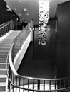 Chandelier in Black and White on Helical Stairs