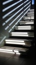 Play of light and shadow on a modern staircase Royalty Free Stock Photo