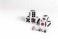 Play love games with exotics sex dice. Royalty Free Stock Photo