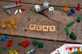 `Play` made from Scrabble game letters Royalty Free Stock Photo