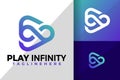 Play Media Infinity Logo Logos Design Element Stock Vector Illustration Royalty Free Stock Photo