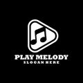 play melody entertaiment logo design vector