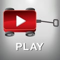 Play Movie Button that is also a Little Red Wagon Royalty Free Stock Photo