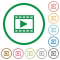 Play movie outlined flat icons Royalty Free Stock Photo