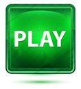 Play Neon Light Green Square Button Royalty Free Stock Photo