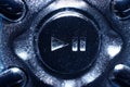Play/pause button, metallic look Royalty Free Stock Photo