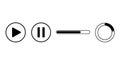 Play, Pause, Loading Bar, and Progress Circle Icons Royalty Free Stock Photo