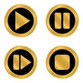 Play pause stop forward buttons set. Royalty Free Stock Photo