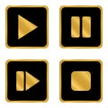 Play pause stop forward buttons set. Royalty Free Stock Photo