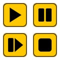 Play, pause, stop, forward buttons set. Royalty Free Stock Photo