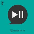 Play pause vector icon. Vector illustration EPS 10 Royalty Free Stock Photo