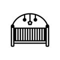 Black solid icon for Play Pen, rocking and cradle