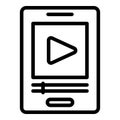 Play phone video icon outline vector. Computer online