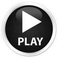 Play premium black round button