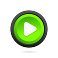 green circle play push button vector icon symbol