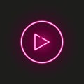 play sign neon style icon. Simple thin line, outline vector of web icons for ui and ux, website or mobile application Royalty Free Stock Photo