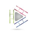 Play signs and videos, IT services and multimedia logo Royalty Free Stock Photo
