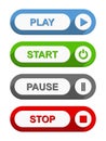 Play Start Pause and Stop Buttons Royalty Free Stock Photo