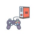 Color illustration icon for Play Station, joystick and video Royalty Free Stock Photo