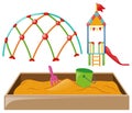 Play station with slide and sandpit
