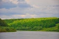 Play of sunlight on the Oka river in Tarusa, Kaluga region, Russia Royalty Free Stock Photo