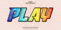 Play text effect, editable colorful cartoon text style