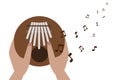 Play thumb piano or kalimba  Mbira or thump piano  vector cartoon icon illustration. Royalty Free Stock Photo